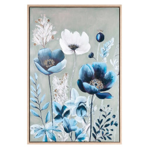 Obraz kwiaty 60x90 niebieski