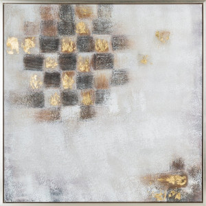 Obraz abstrakcja geometryczna 80x80 biały