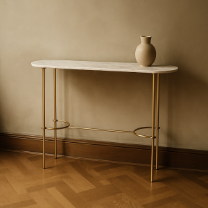 Konsola z blatem Bianco Carrara Evja - Marlé Home