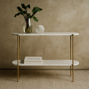 Konsola z marmurowymi blatami Loen Gold - Marlé Home