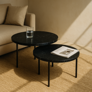 Stoliki marmurowe Zestaw Mane Nero Marquina - Marlé Home