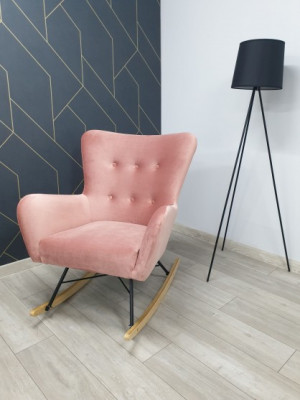 Fotel bujany AMBER-6 guzików, fotel na biegunach