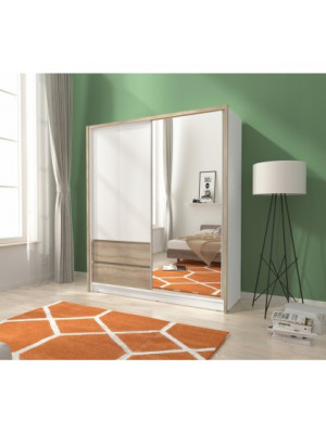 Szafa przesuwna SAHARA 130cm lustro, szuflady