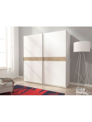 Szafa przesuwna MUVI VI 200cm Biel/Ryfel Sonoma