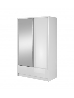 Szafa przesuwna ADELLA I 150cm 1 lustro Biel/Biel połysk
