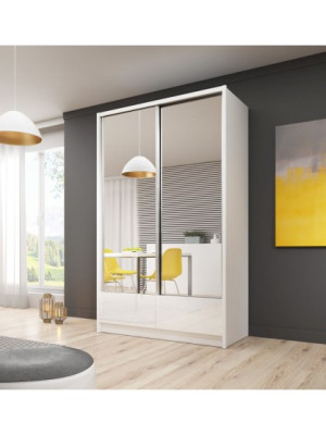 Szafa przesuwna ADELLA II 130cm Biel/Biel połysk