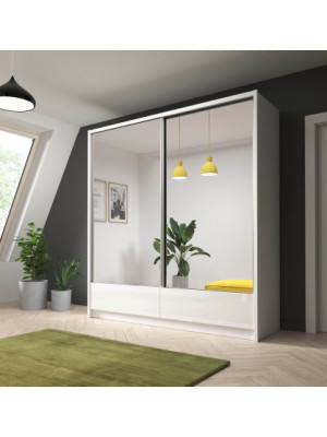 Szafa przesuwna ADELLA II 200cm Biel/Biel połysk