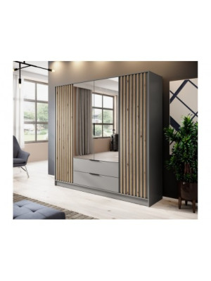 Szafa NATALIA 4DL 200cm Lamele, lustro