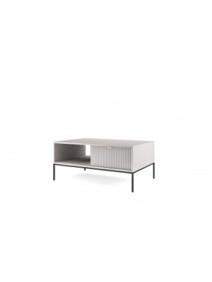 Stolik kawowy, ława MIA L104 szara, nóżki czarne