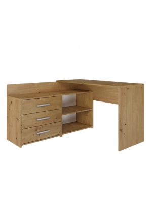 BIURKO NAROŻNE + KOMODA DANY DĄB ARTISAN