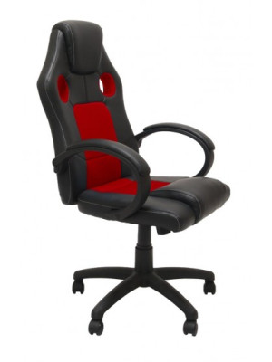 FOTEL OBROTOWY KRZESŁO EDI CZERWONO CZARNY