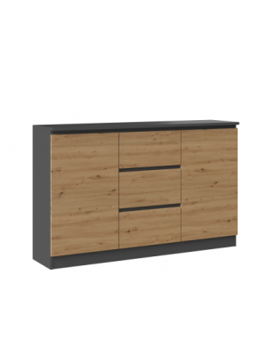 KOMODA DIANA 2D3S 120 - ANTRACYT / DĄB ARTISAN