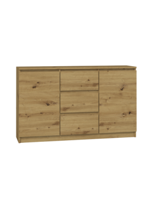 KOMODA DIANA 2D3S 120CM DĄB ARTISAN 3 SZUFLADY 2 DRZWI SALON