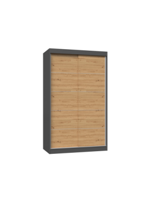 SZAFA PRESTIGE 120 - ANTRACYT DĄB ARTISAN ZE SZPROSAMI