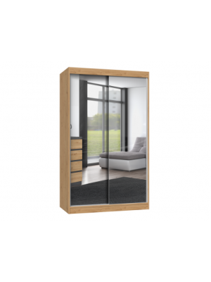 SZAFA PRZESUWNA PRESTIGE 120 Z LUSTRAMI - DĄB ARTISAN