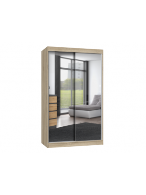 SZAFA PRZESUWNA PRESTIGE 120 Z LUSTRAMI - DĄB SONOMA