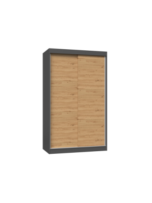 SZAFA PRZESUWNA PRESTIGE 120 - ANTRACYT / DĄB ARTISAN