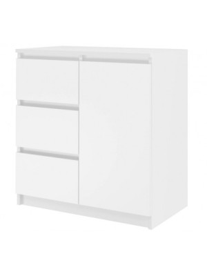 KOMODA 1 DRZWI 3 SZUFLADY BIEL KOMPLET