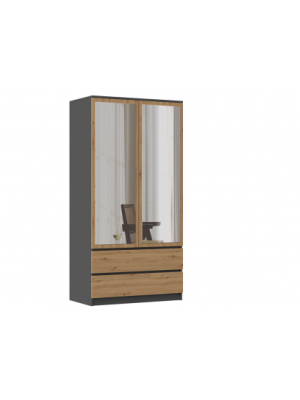 SZAFA SIMON 90 LUSTRO - ANTRACYT/DĄB ARTISAN