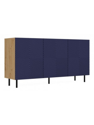 KOMODA KAMA 3 DRZWI KWADRAT ARTISAN/GRANAT KOMPLET