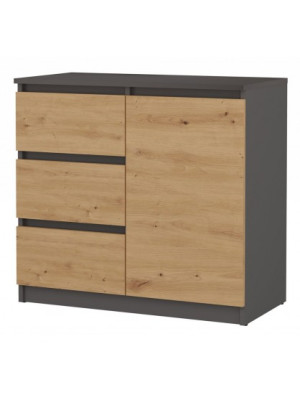KOMODA 1 DRZWI 3 SZUFLADY ANT/ART KOMPLET