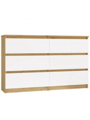 Komoda Malwa M6 120 DĄB ARTISAN BIAŁY