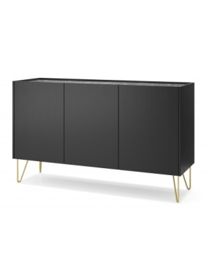 Komoda HOMFI K144 Czarny grafit/marmur black royal