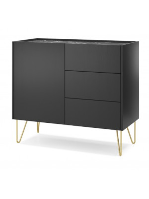 Komoda HOMFI KSZ97 Czarny grafit/marmur black royal