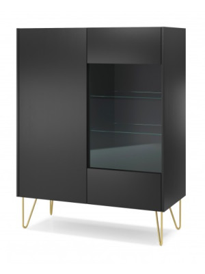 Witryna HOMFI WT97 Czarny grafit/marmur black royal