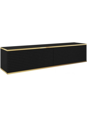 Szafka RTV ORO R-135 ryflowany front, czarny