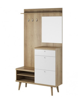 Garderoba POLO meble do przedpokoju DĄB RIVIERA/BIEL