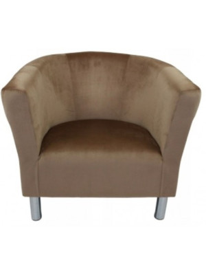 FOTEL KLUBOWY, PUFA TRIO PLUSZ, WELUR CAPPUCINO