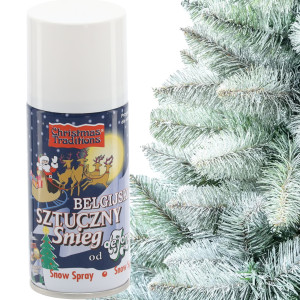 Sztuczny śnieg w sprayu, oryginalny, belgijski, na choinkę okno, ozdoby bożonarodzeniowe, 150ml