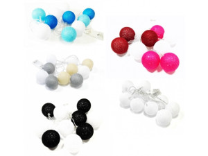 SS48 GIRLANDA KULE ŚWIECĄCE COTTON BALLS 10 SZT kolory