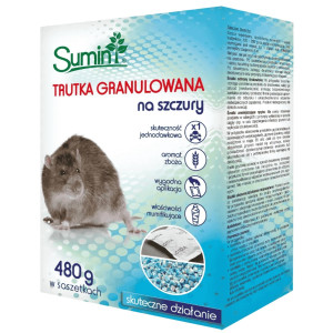 Trutka granulowana na myszy gryzonie szczury 25PPM BOX SUMIN 480G (4X120G)