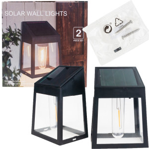TG71390 Lampa solarna kinkiet, lampka ścienna, żarówka led 2szt., czujnik zmierzchu