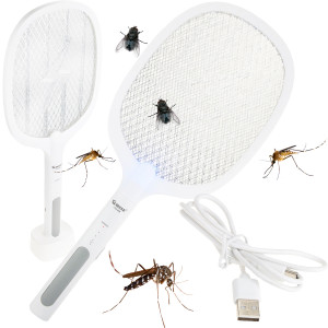 TG72942 ELEKTRYCZNA ŁAPKA NA MUCHY OSY lampa na KOMARY PALETKA OWADOBÓJCZA USB