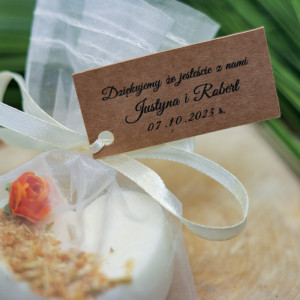 Zawieszka bilecik karteczka prostokątna 3x6cm Kraft EKO Twój tekst