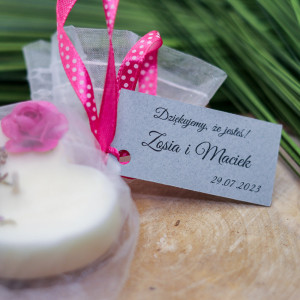 Zawieszka bilecik karteczka prostokątna 3x6cm Szary Tintoretto Twój tekst