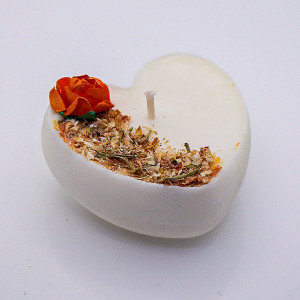 La Luz Świeca sojowa naturalna - Serduszko - dekor kolor pomarańczowy, winietka gratis! - Natural