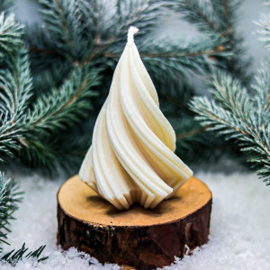 La Luz Świeca sojowa Choinka duża naturalna ozdobna - Natural