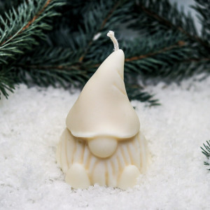 La Luz Świeca sojowa Elf – ozdobna z woreczkiem z organzy i winietką gratis - Natural