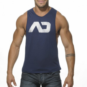 Addicted Tank top ze srebrnym logo AD043 C-09 granatowy