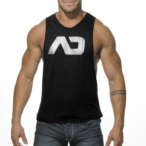 Addicted Tank top ze srebrnym logo AD043 C-10 czarny