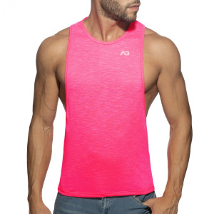 Addicted Prześwitujący tank top AD1108 C-34 neonowy ciemnoróżowy
