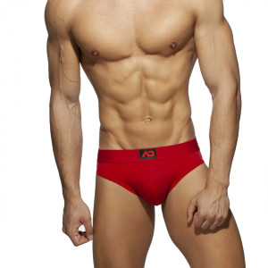 Addicted Jednokolorowe jockstrapy-slipy ADF92 C-06 czerwone