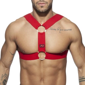 Addicted Gumowa uprząż harness z dwoma pierścieniami ADF116 C-06 czerwona