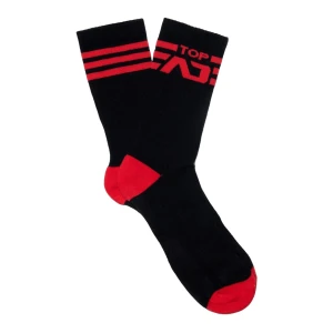 Addicted Czarne skarpety TOP ADF148 C-06 czerwone elementy