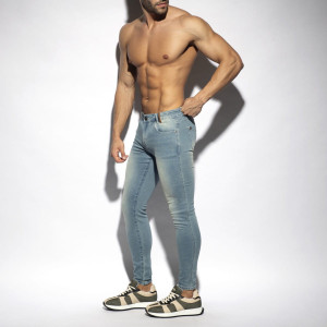 ES Collection Spodnie Jeansowe Slim Fit ESJ065 C-500 jasny jeans