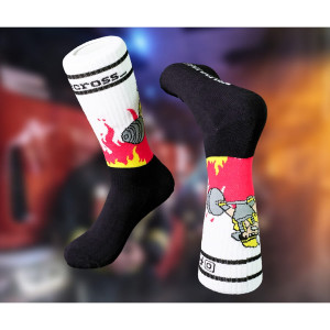 Skarpety ze strażackim motywem Firecross Addiction Socks Black-White-red